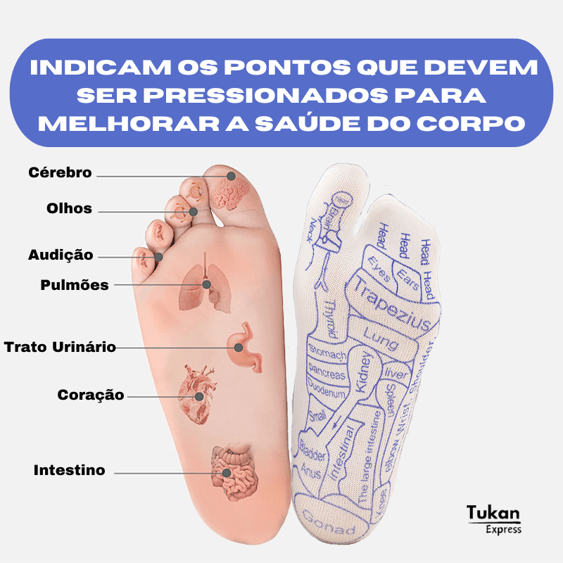 Meias de Reflexologia SoleFLex + BRINDE EXCLUSIVO (MASSAGEADOR) - Tukan Express