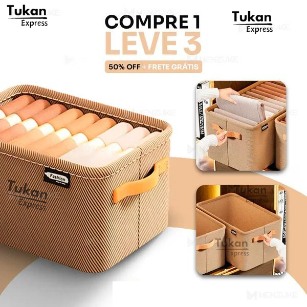 Organizador de Roupas Dobrável Luxe Box® (Compre 1 Leve 3) - Queima de Estoque 🔥 - Tukan Express